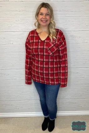 Mary Plaid Top - Red