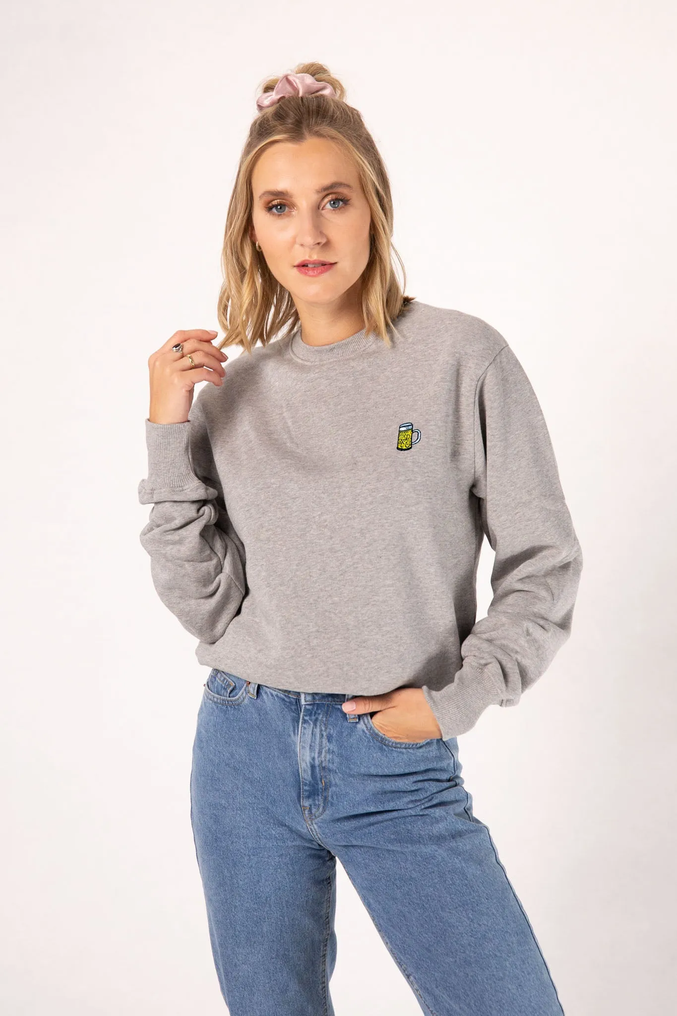 Maßkrug | Bestickter Bio-Baumwoll Frauen Pullover