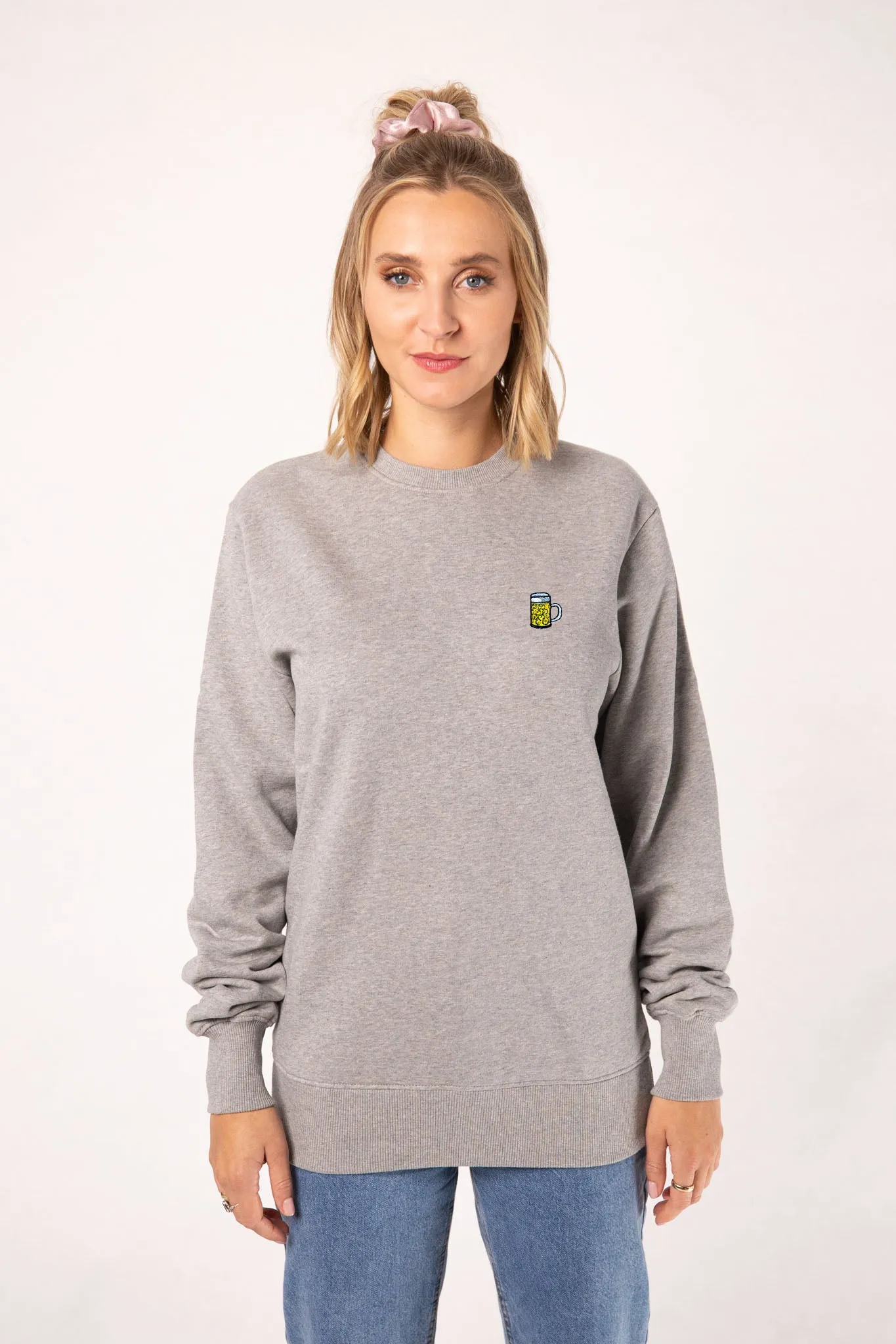 Maßkrug | Bestickter Bio-Baumwoll Frauen Pullover