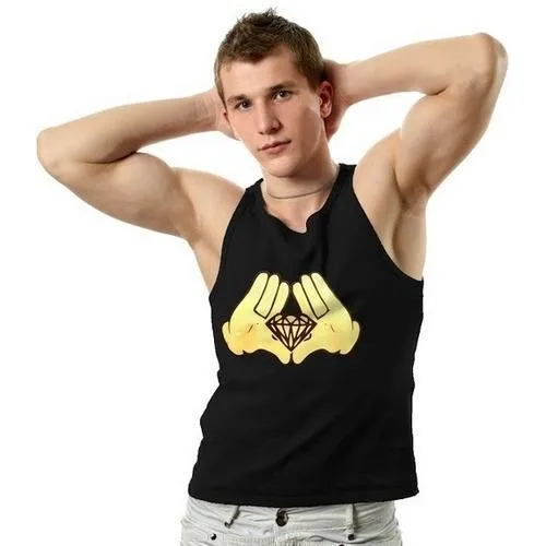 Men Diamond Cartoon Hands Tank Top