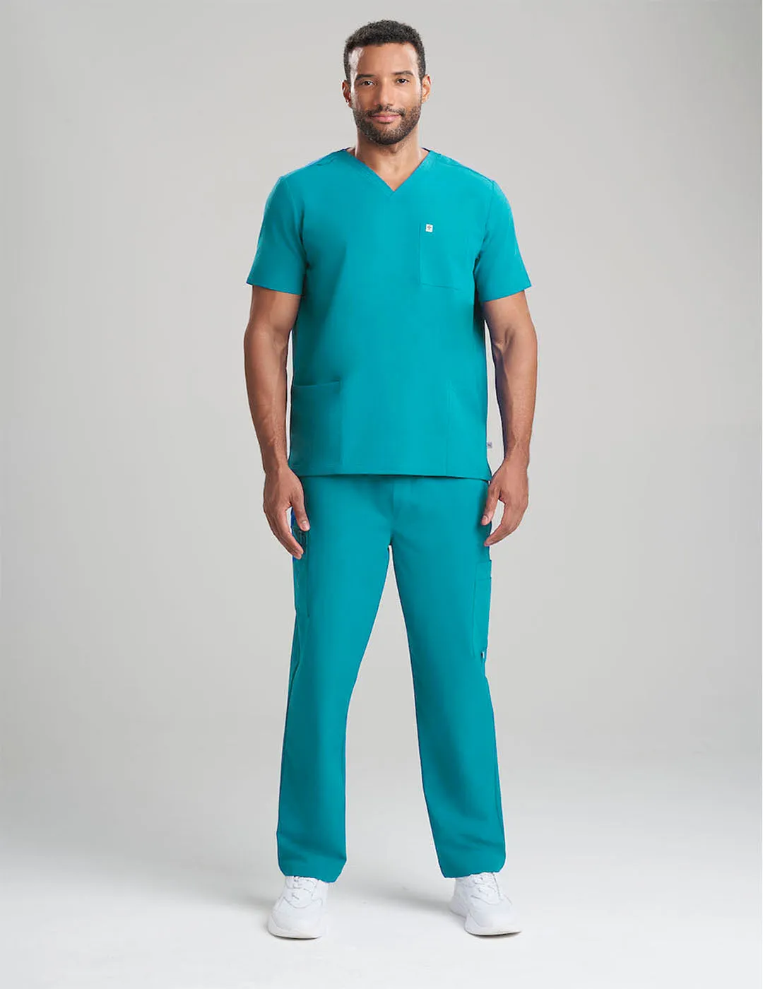 Mens 3-Pocket V-Neck Scrub Top