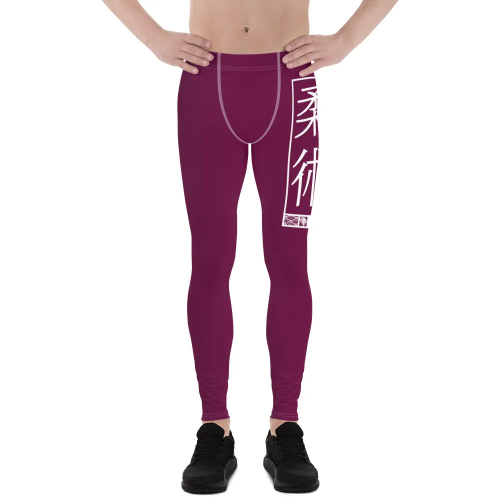 Men's Athletic Workout Leggings For Jiu Jitsu 013 - Tyrian Purple