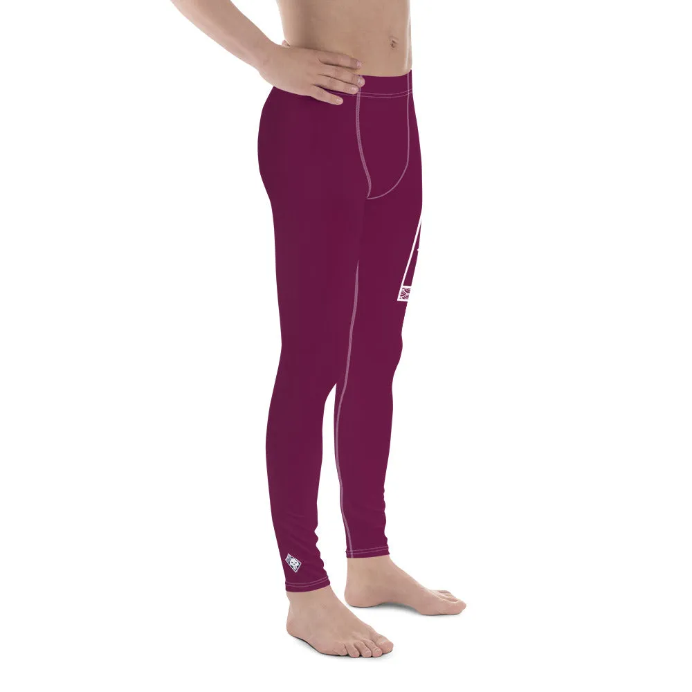 Men's Athletic Workout Leggings For Jiu Jitsu 013 - Tyrian Purple