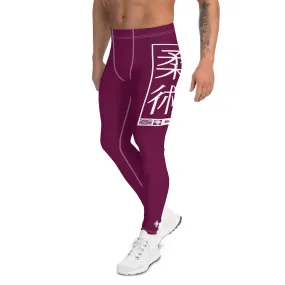 Men's Athletic Workout Leggings For Jiu Jitsu 013 - Tyrian Purple