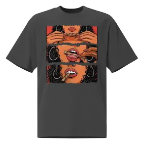 Men's Candy Girl Culture Theme Oversized Faded T-shirt