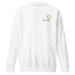 Men's Embroidered City Theme White Sweatshirt