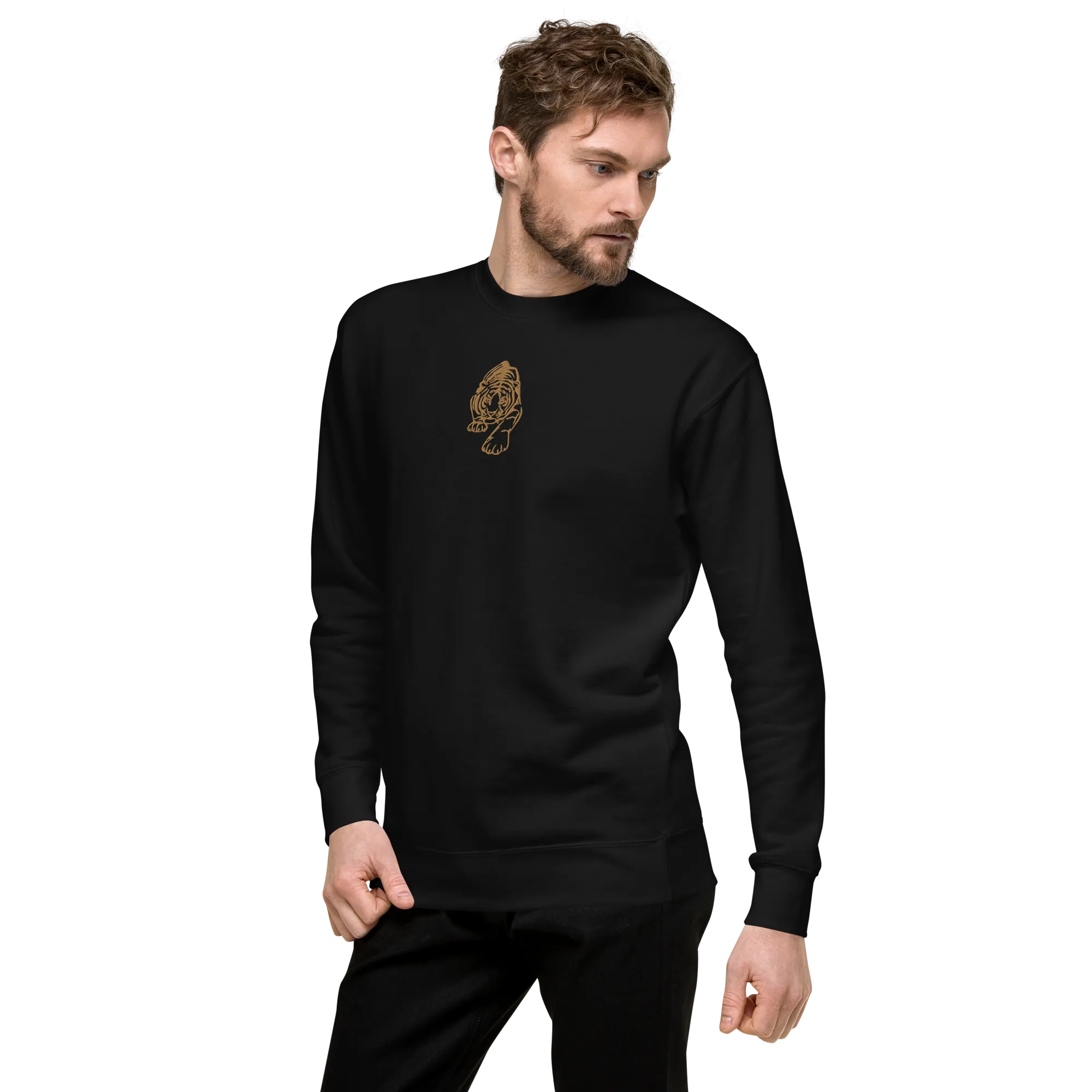 Men's Embroidered Tiger Theme Sweatshirt