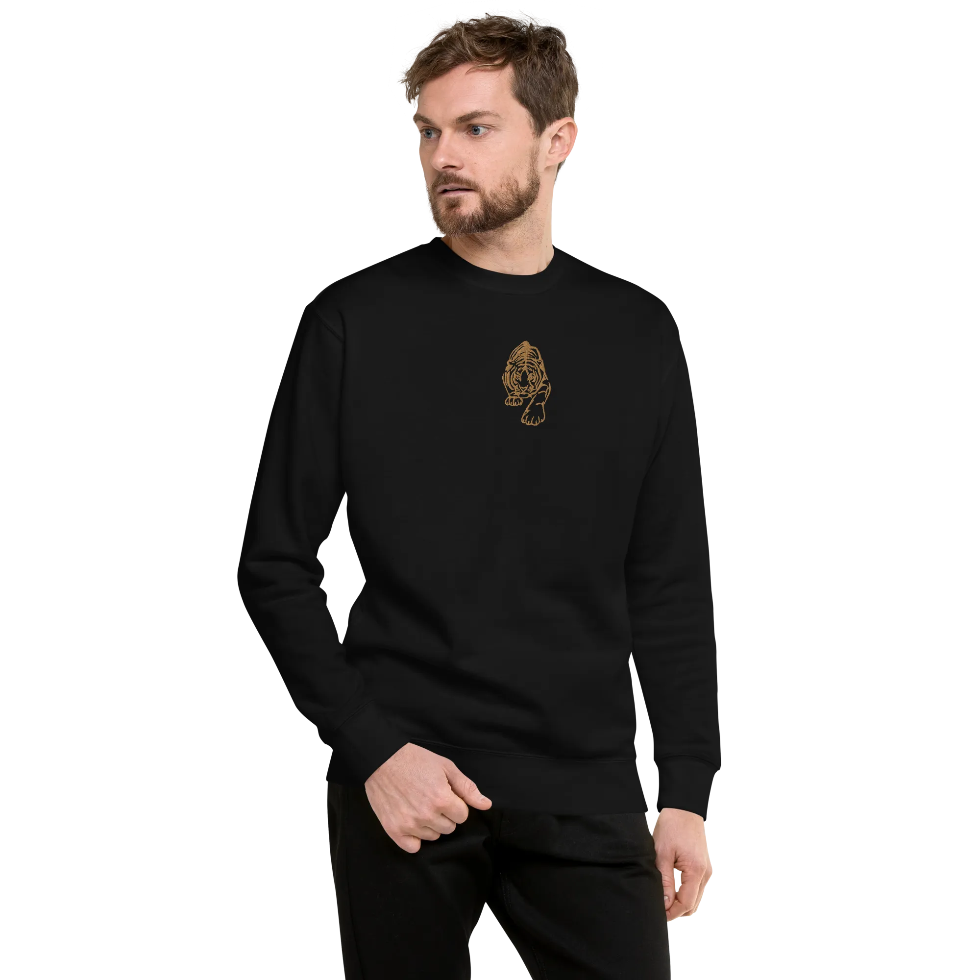 Men's Embroidered Tiger Theme Sweatshirt