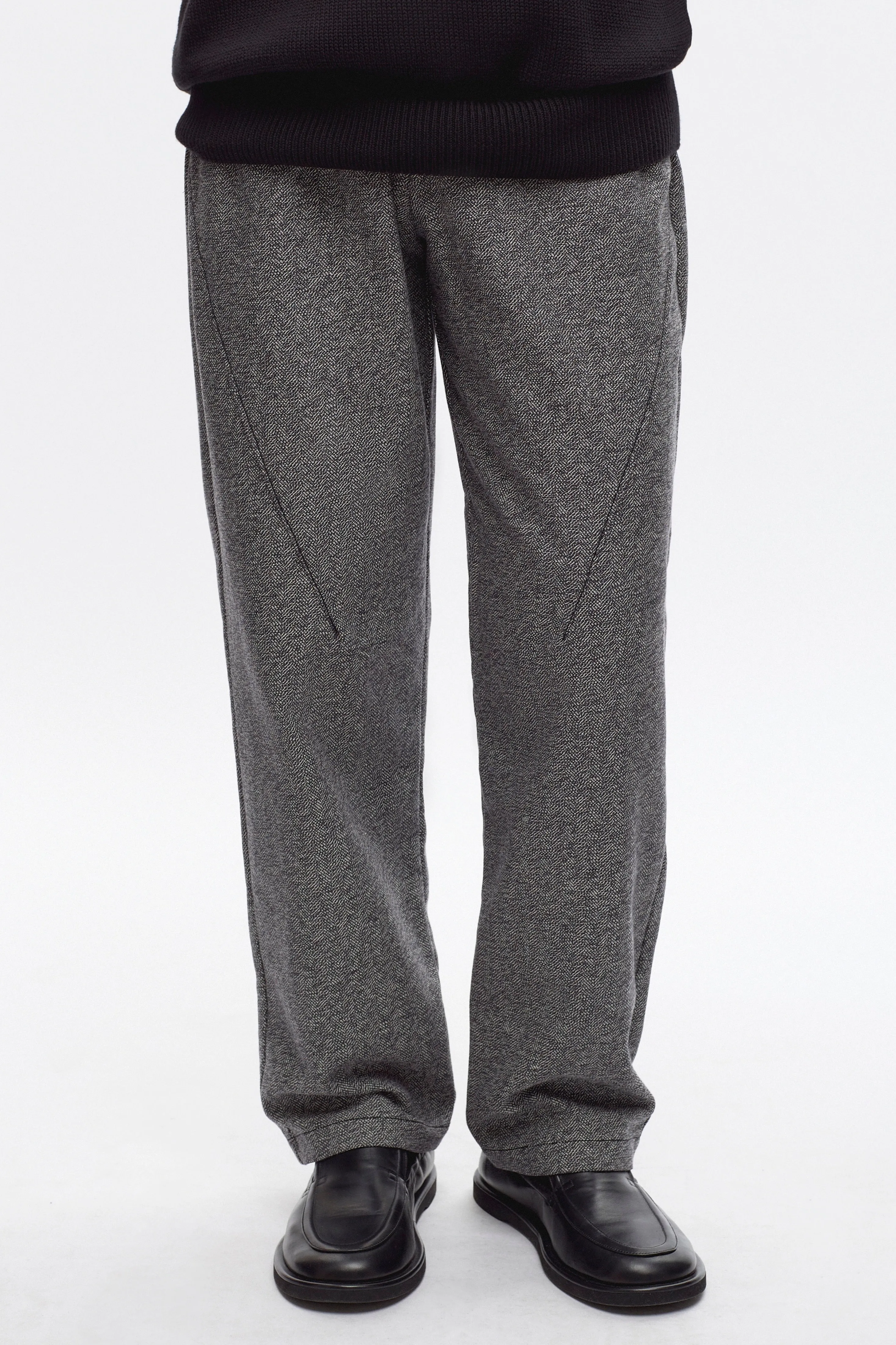 Men's Flannel Field Pant in Black Herringbone