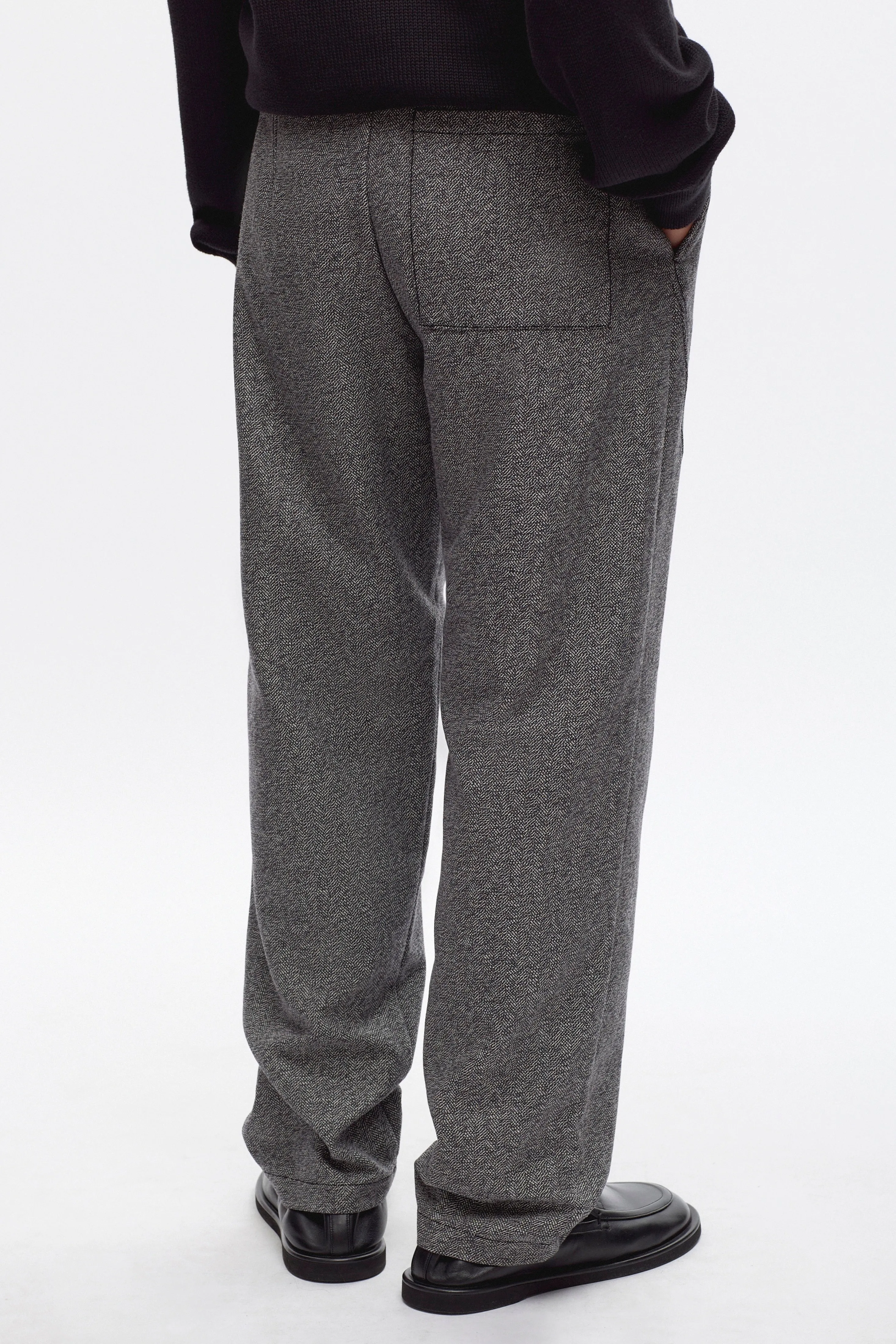 Men's Flannel Field Pant in Black Herringbone