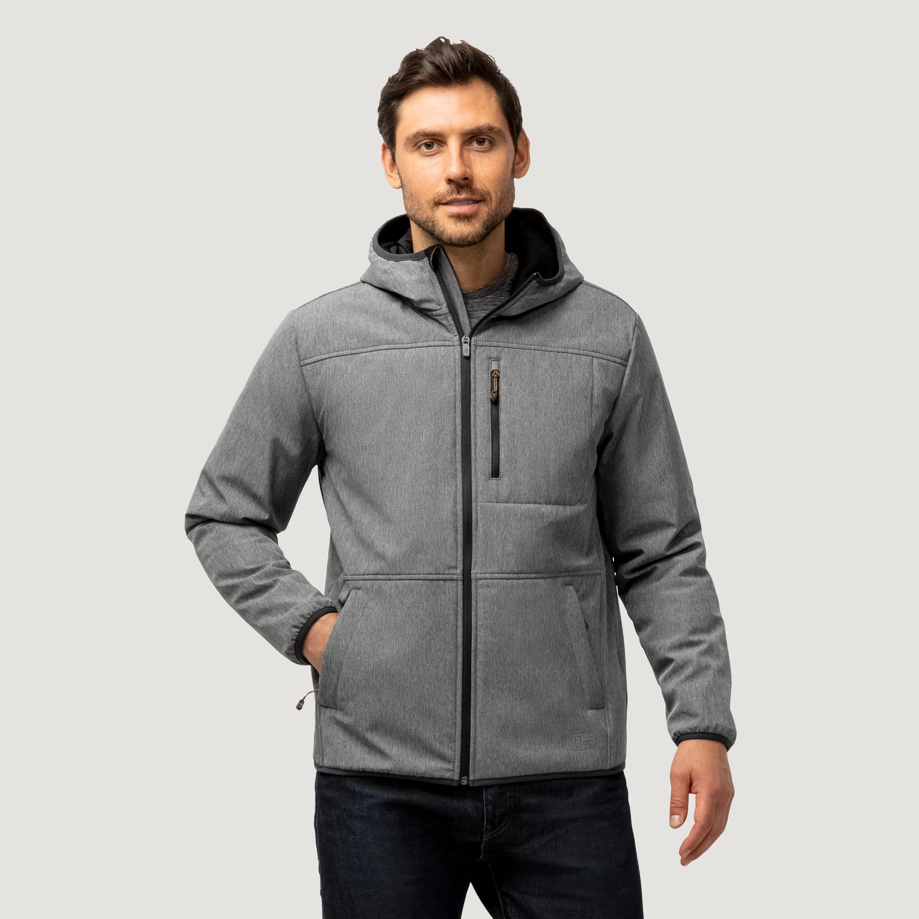 Men's Melange Stretch Full Zip Hoodie