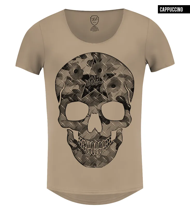 Men's T-shirt ARMY SKULL Camouflage Khaki Graphic Tee  / Color Option / MD706