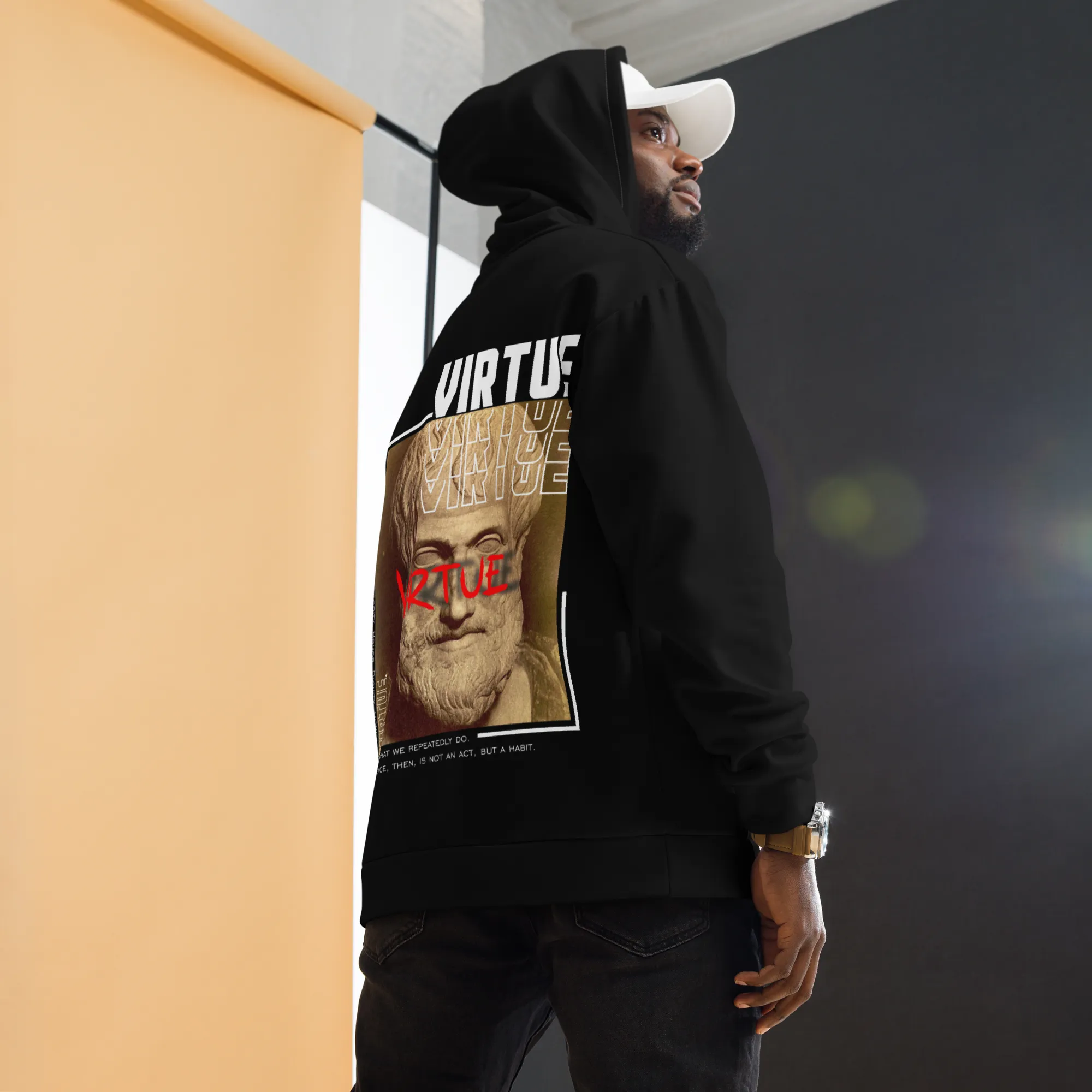 Men's Virtue Theme Graphic Drop Shoulder Hoodie