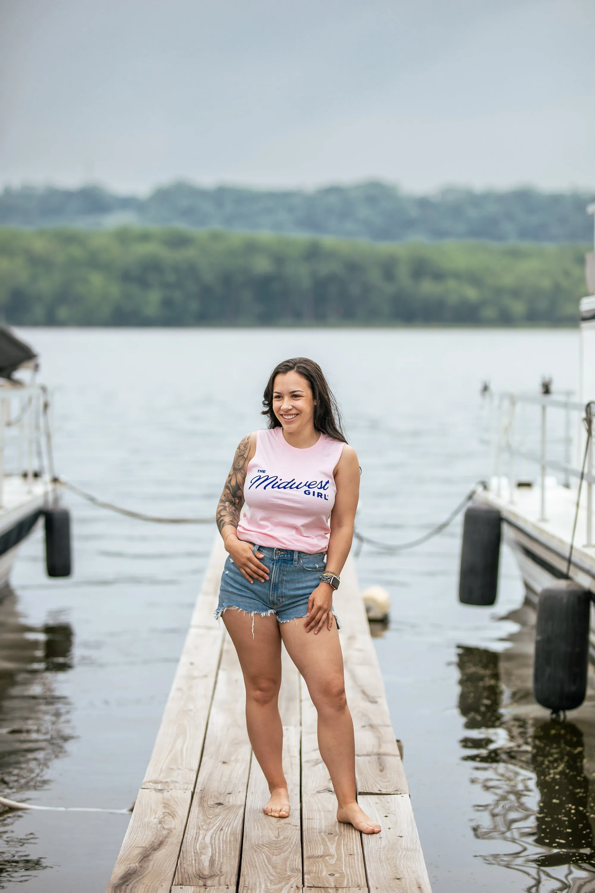 Midwest Girl Muscle Tank in Pink (FINAL SALE)