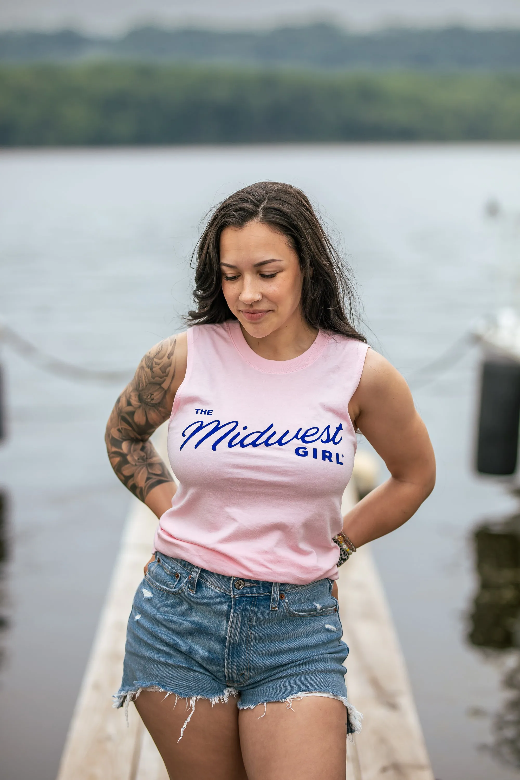 Midwest Girl Muscle Tank in Pink (FINAL SALE)