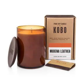 Modena Leather 312g Soy Candle by Kobo