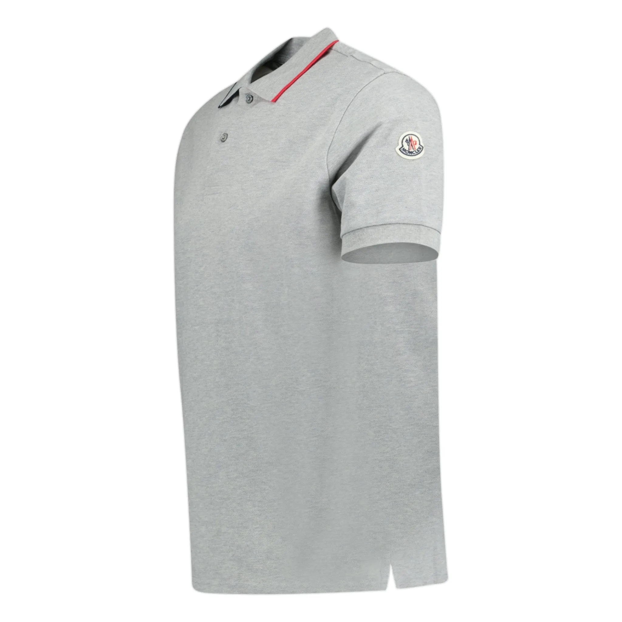 MONCLER SLEEVE LOGO POLO SHIRT GREY