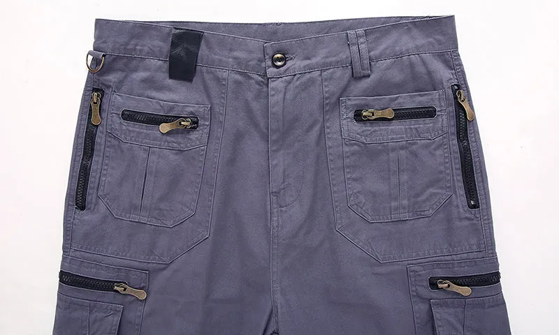 Multi-pocket Cotton Overalls Men's Cargo Shorts