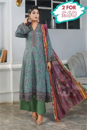 Munira Lawn 3 Piece Pakistani Frock MUN563