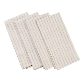 Natural Striped Cotton Napkins - Set of 4