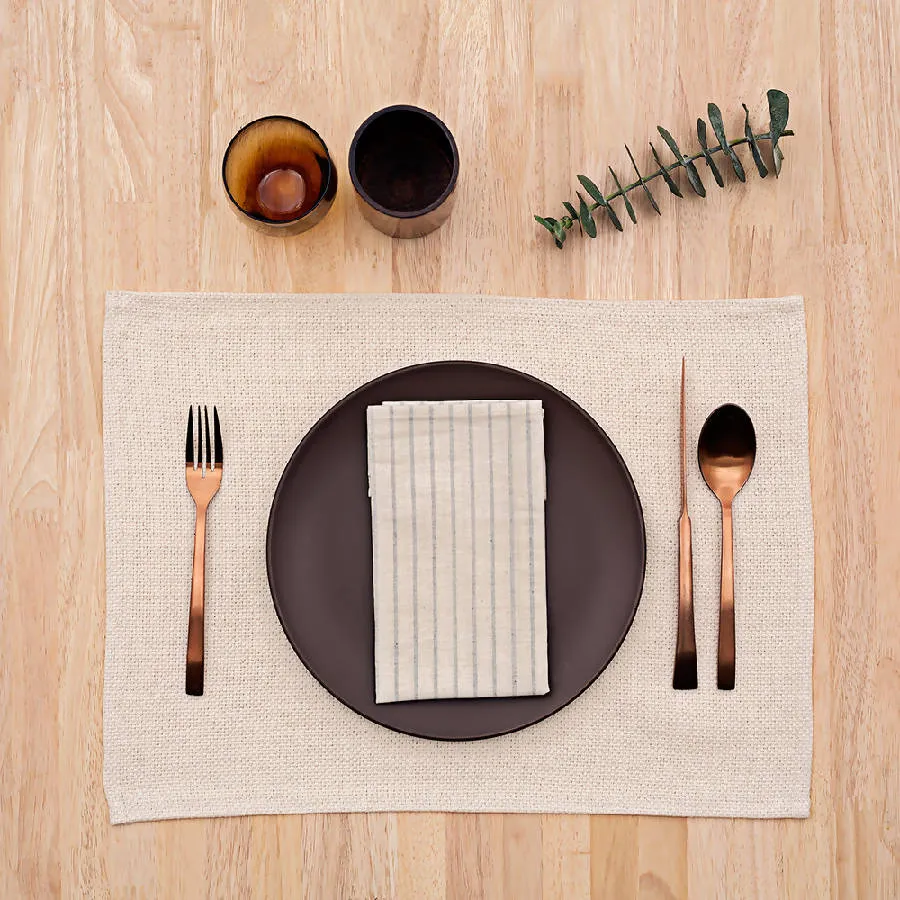 Natural Striped Cotton Napkins - Set of 4