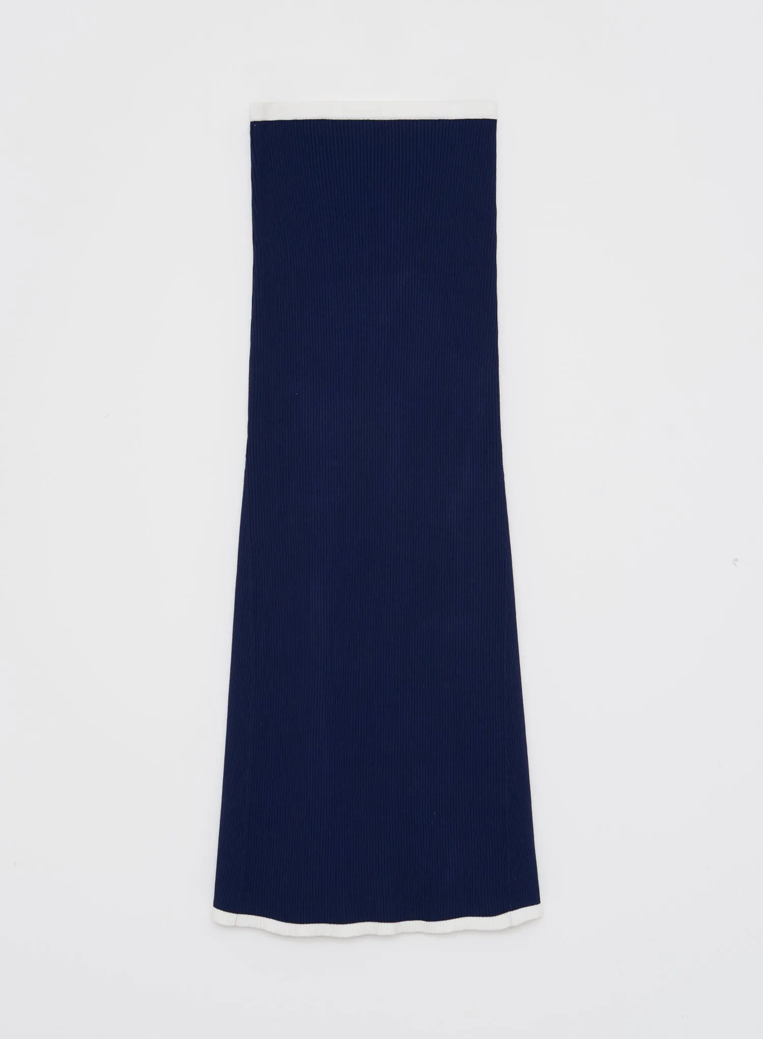 Navy Contrast Waistband Knitted Maxi Skirt- Colette