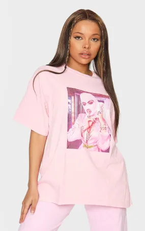 No Cap Ski Mask Pink Cash Oversized Tee