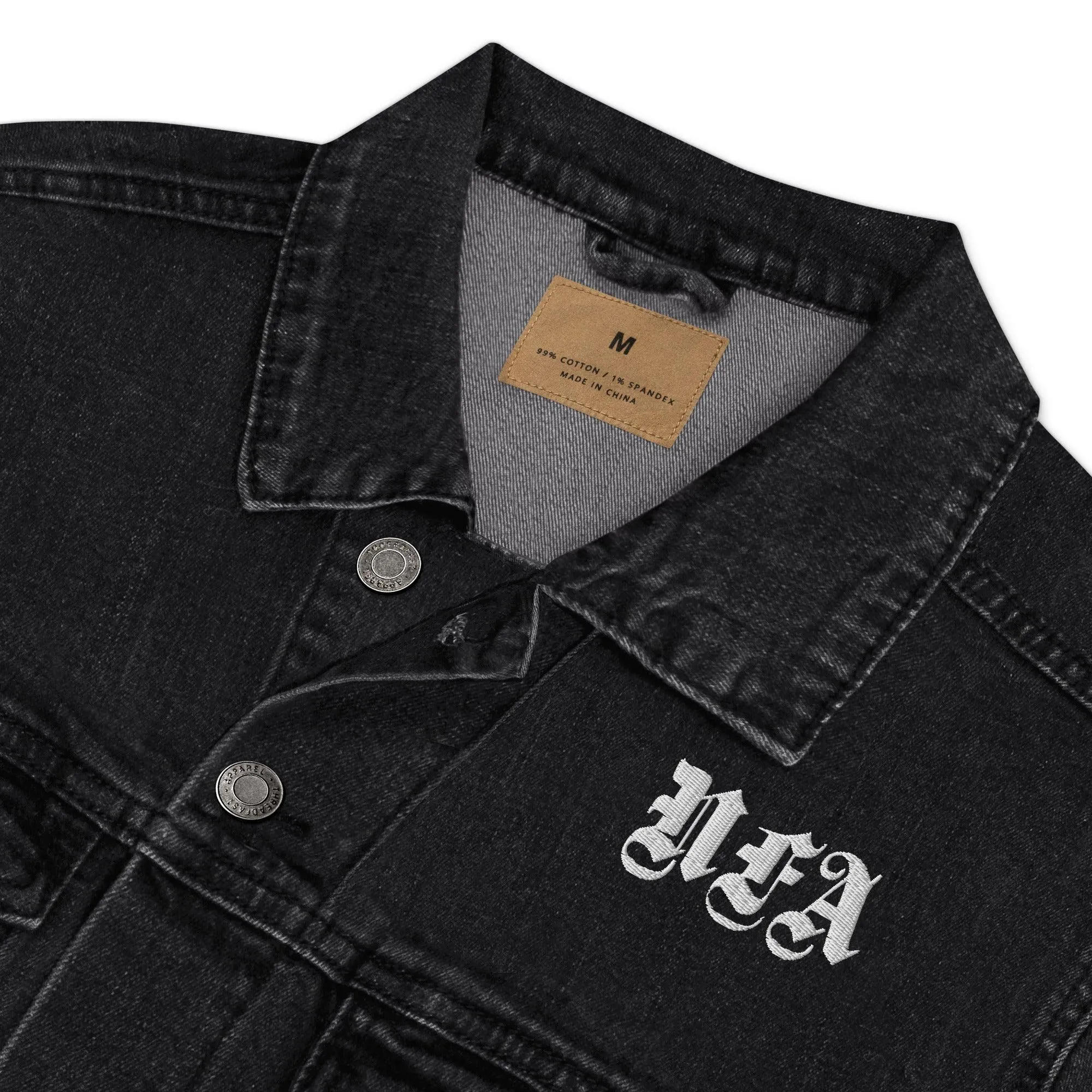 No Music No Life Denim Embroidered Jacket