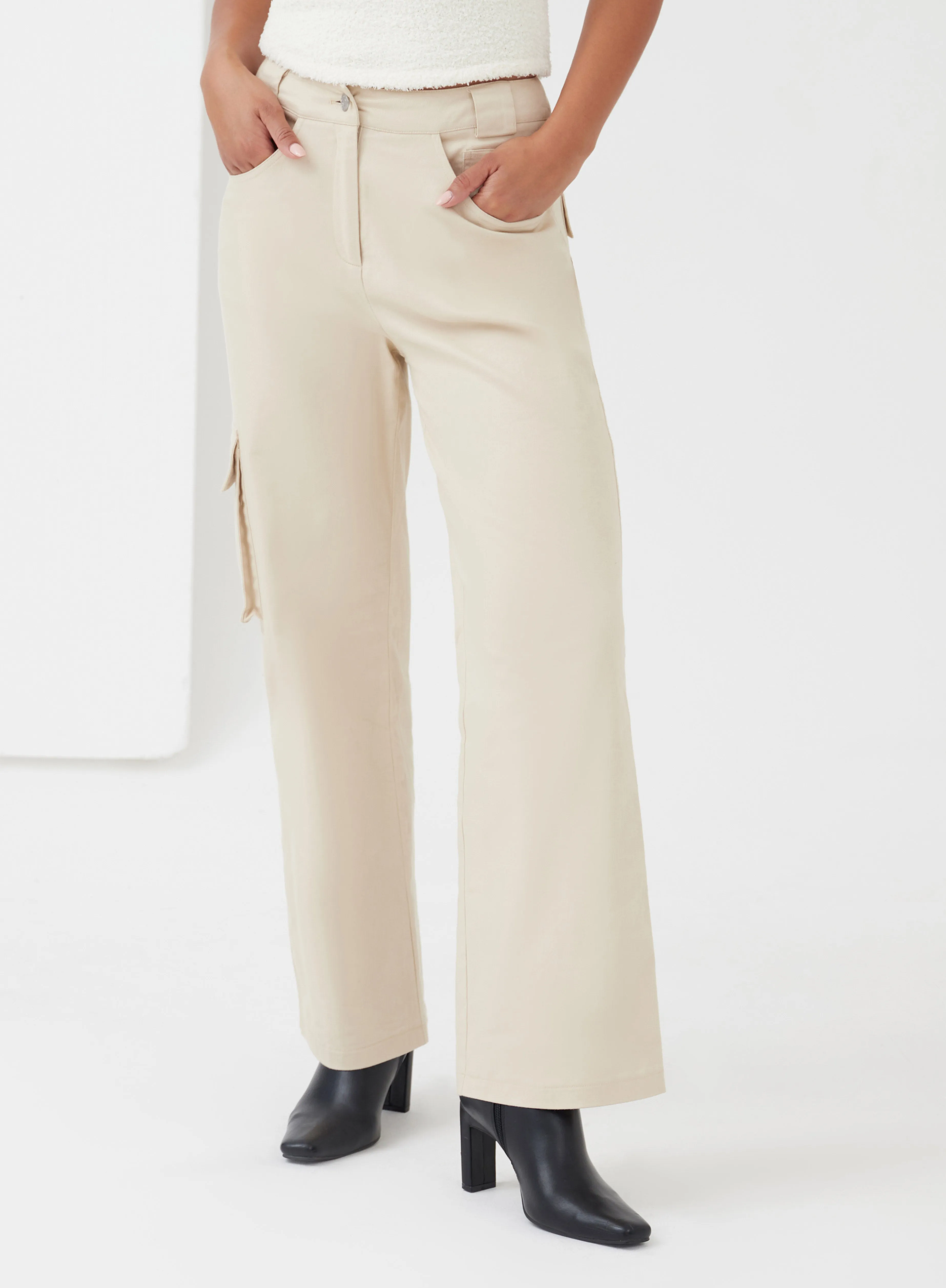 Nude Slouchy Cargo Trousers - Nino