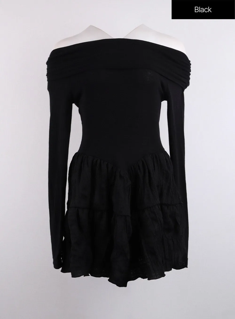 Off-Shoulder Frill Mini Dress CJ424