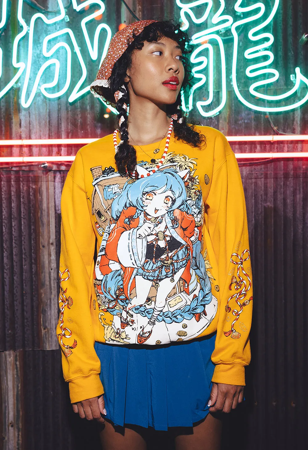 OMOCAT CATGIRL Gold Sweater