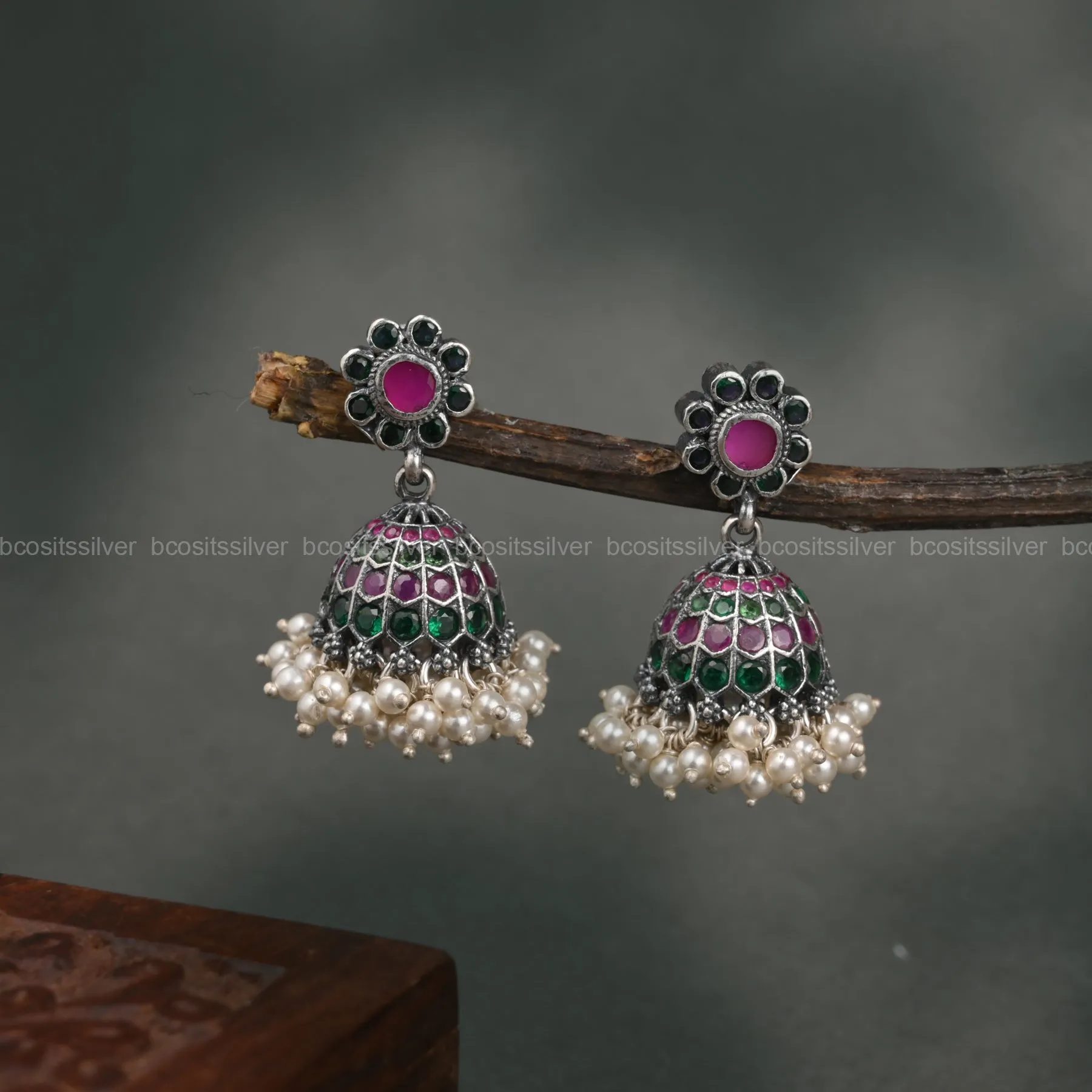 Oxidized Jhumka - 1070