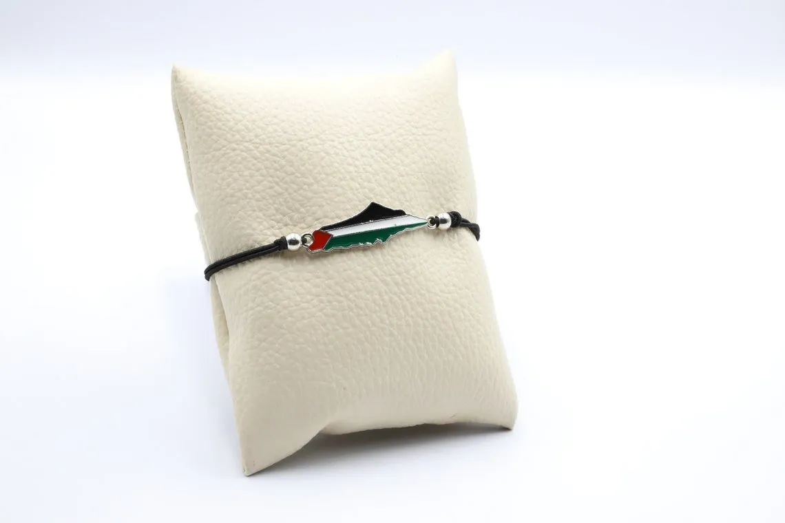 Palestine Flag Map Bracelet