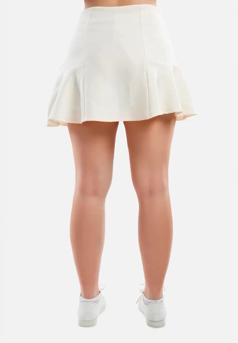 Panelled Flared Mini Skirt