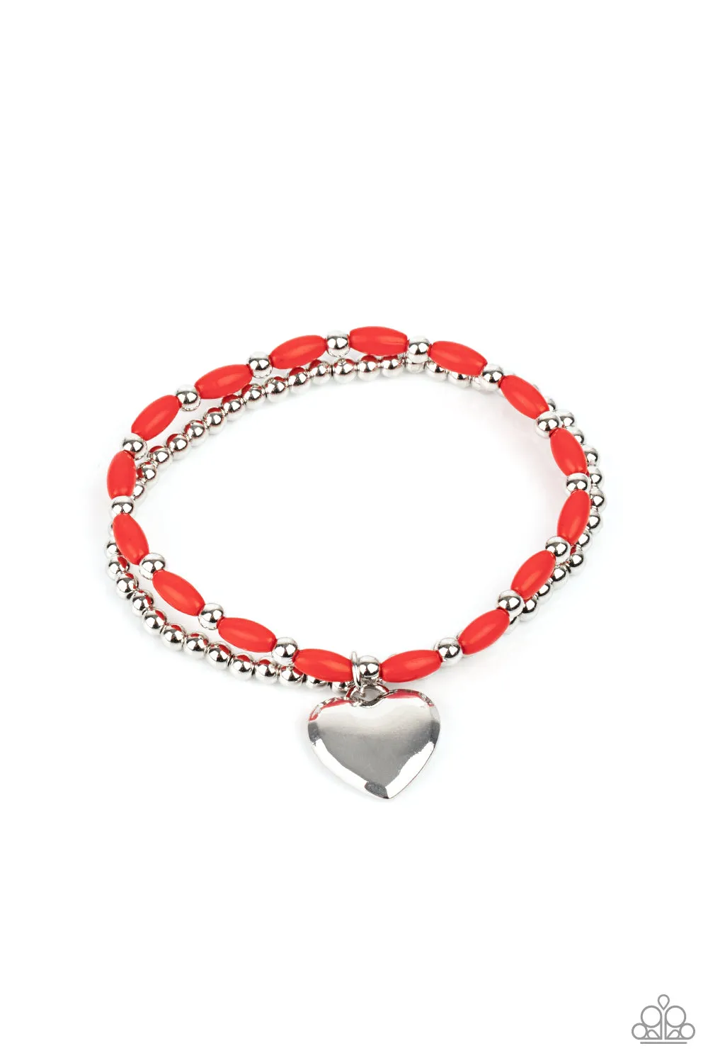 Paparazzi Candy Gram - Red Heart Bracelet