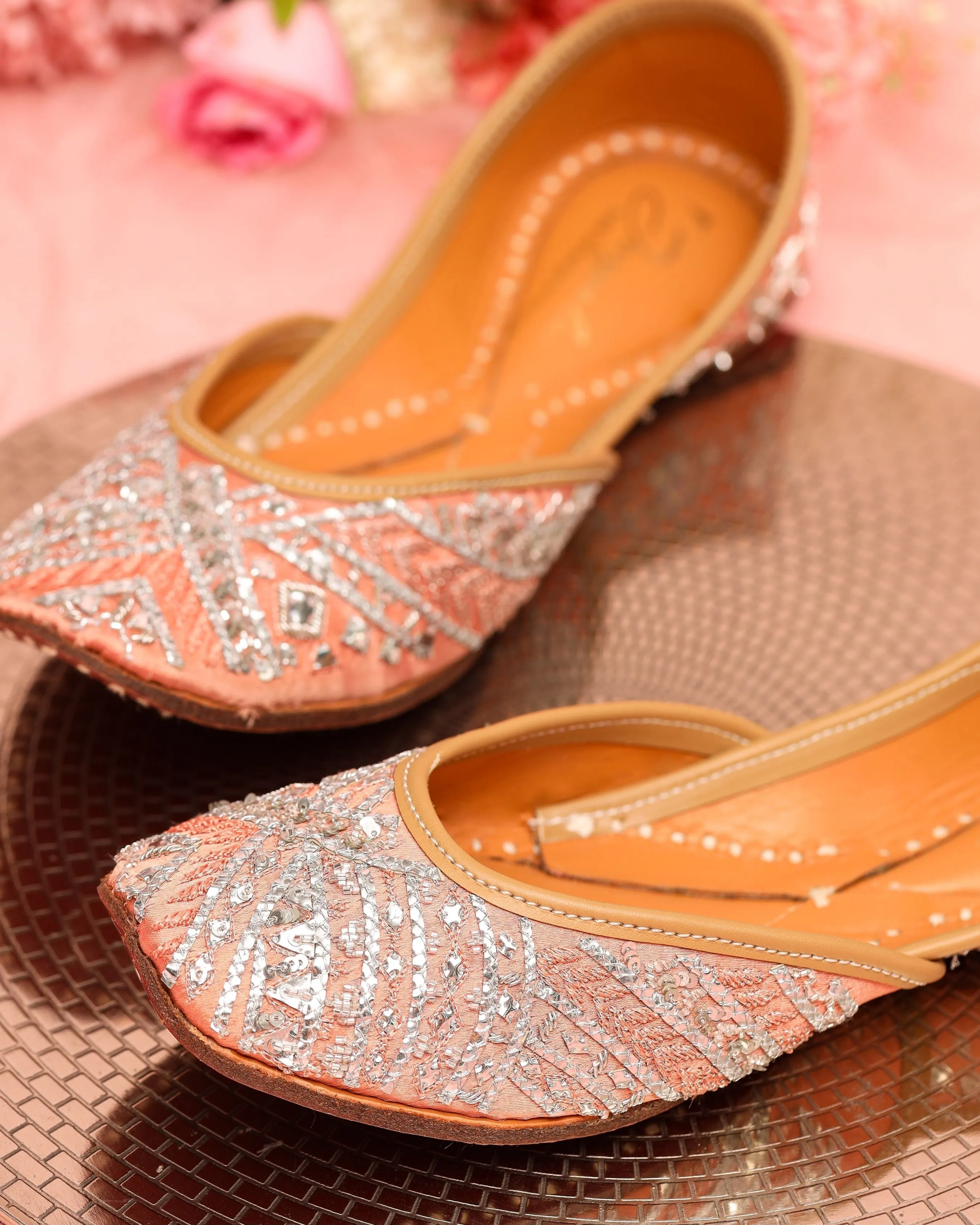 Peach Sprinkle Handcrafted Jutti