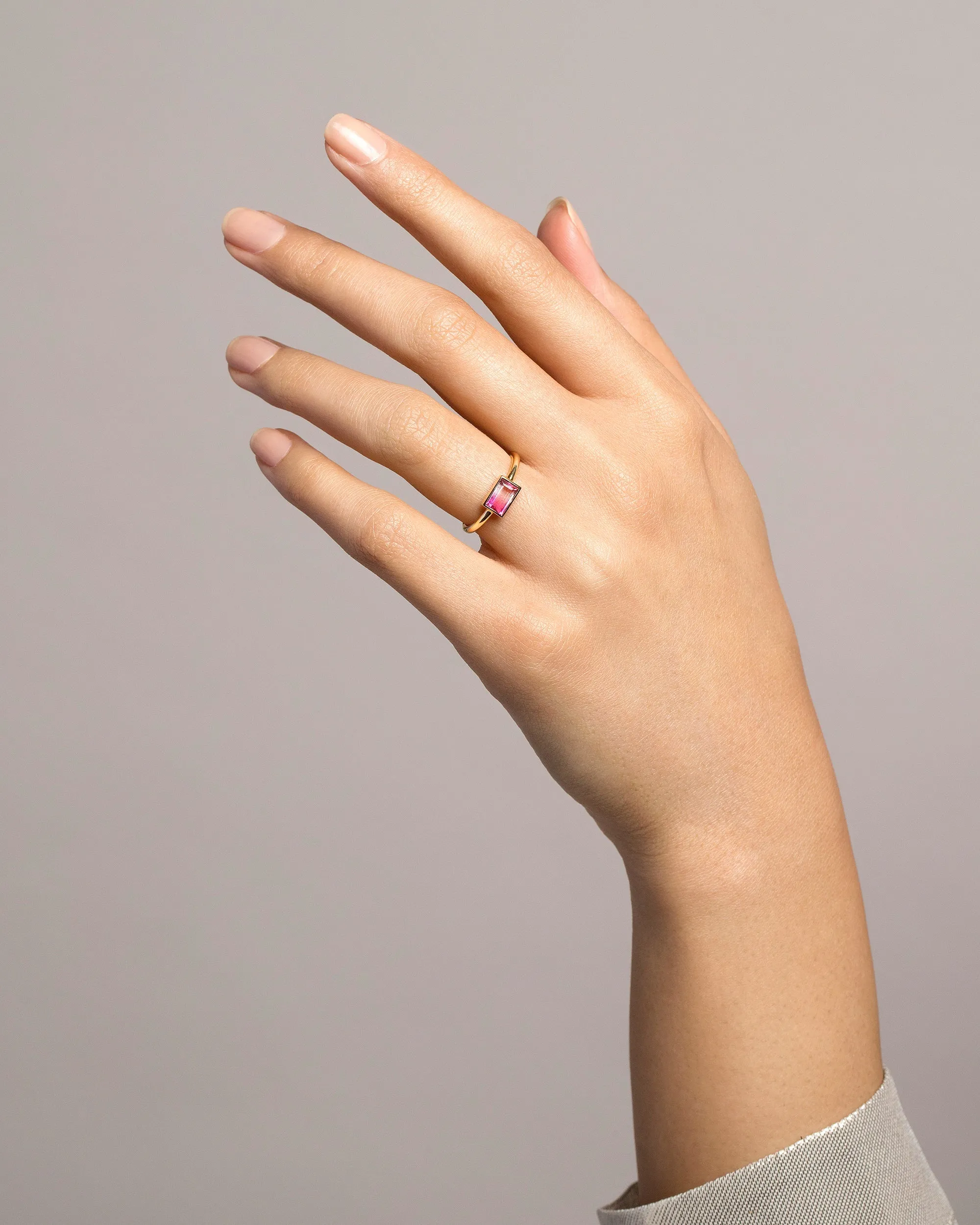 Pink & White Tourmaline Ring