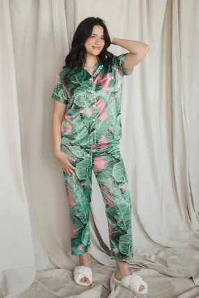 Pink Banana Leaf Pants set