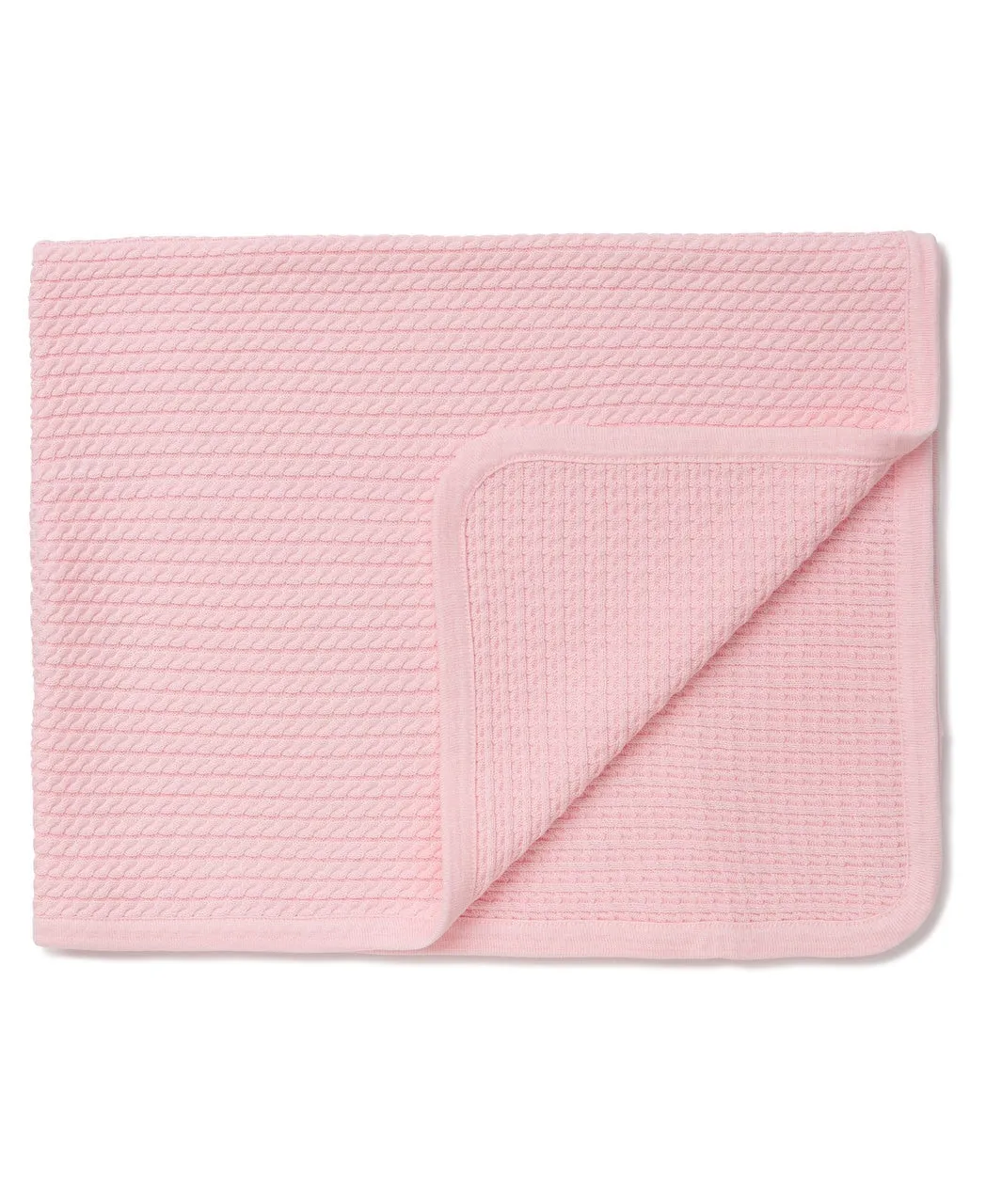 Pink Cable Knit Receiving Blanket