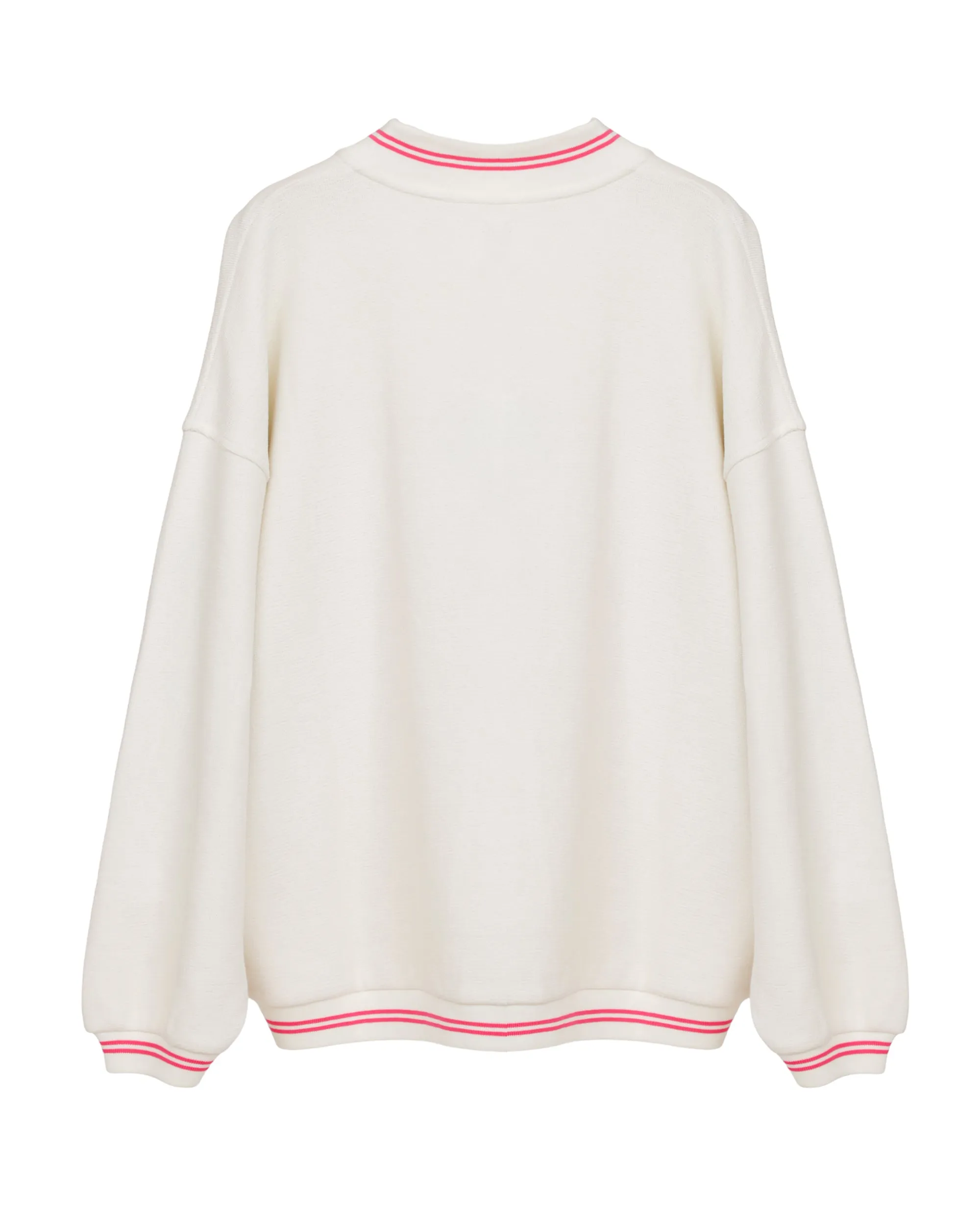 Pink Cherub University Henley Crewneck