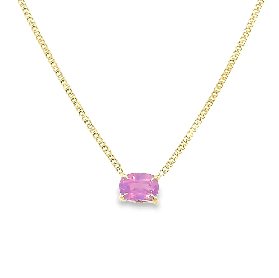 Pink Sapphire Necklace by Leela Grace Jewelry