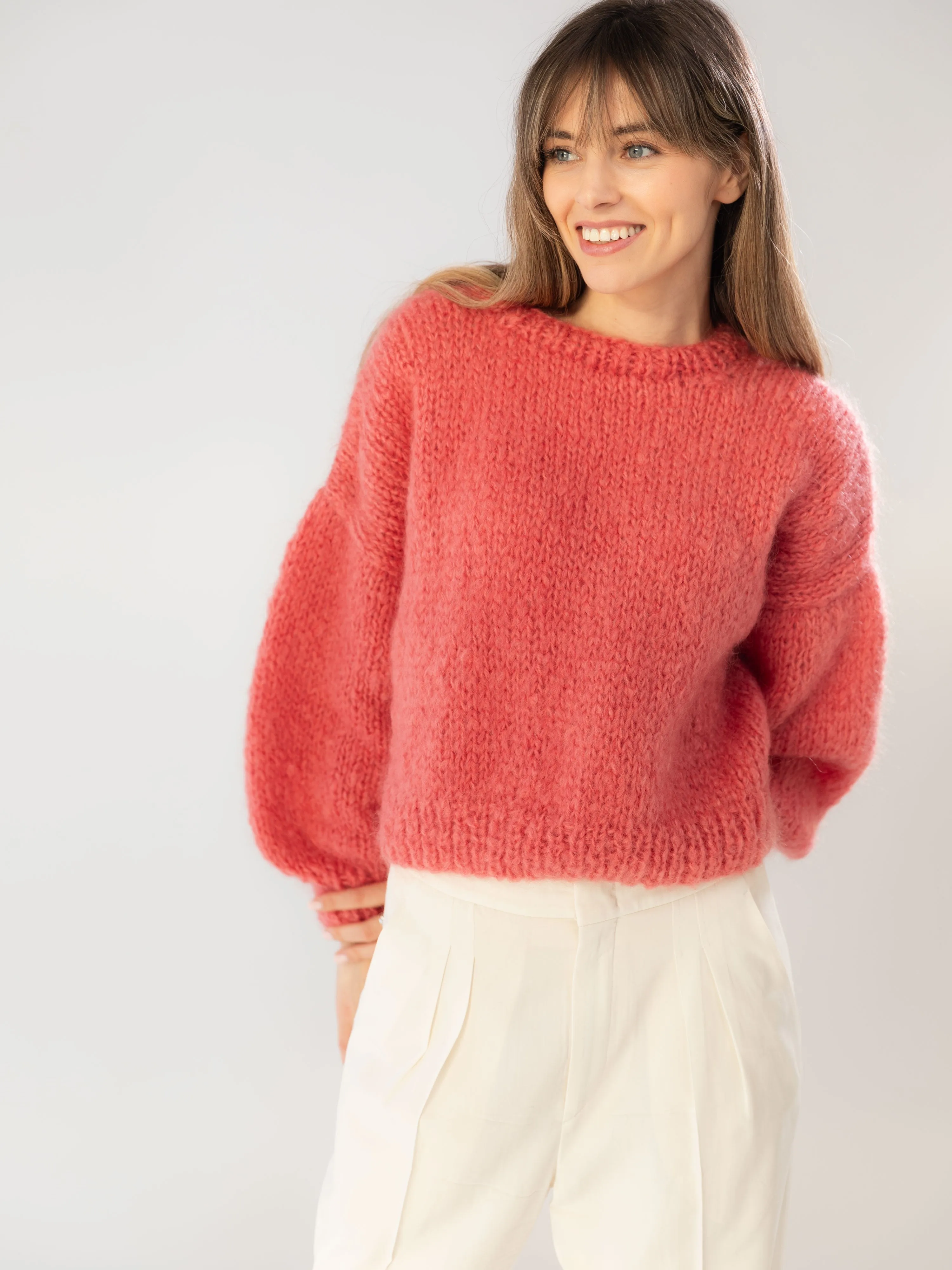 Raspberry Mohair and Organic Wool Sweater