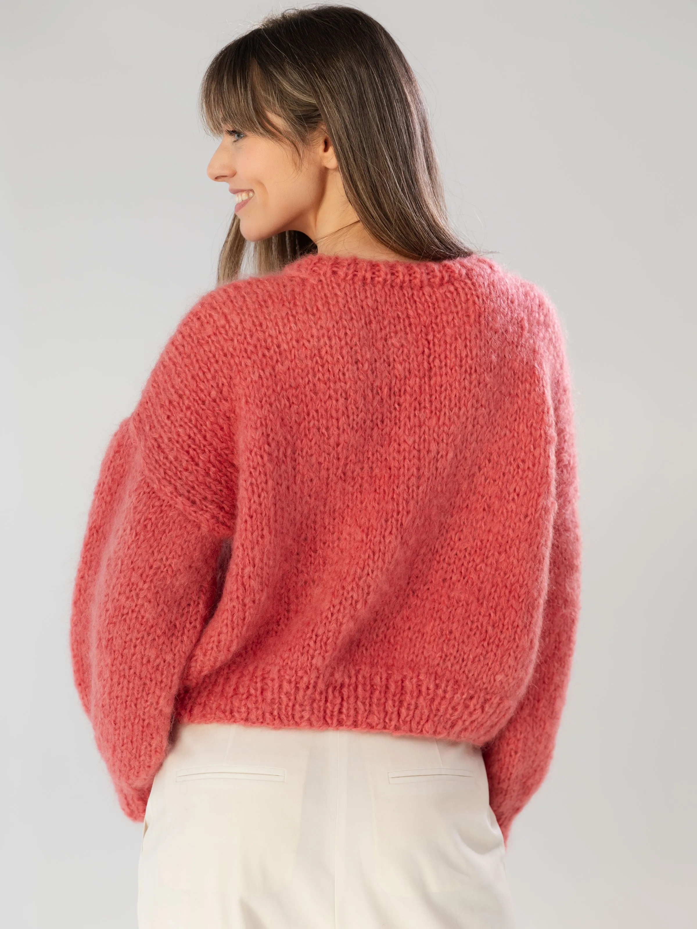 Raspberry Mohair and Organic Wool Sweater