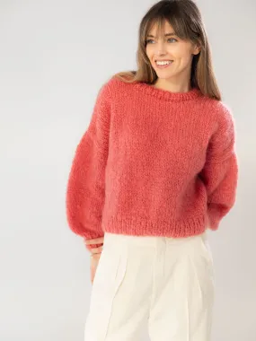 Raspberry Mohair and Organic Wool Sweater