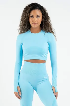 React Seamless Long Sleeve Crop Top