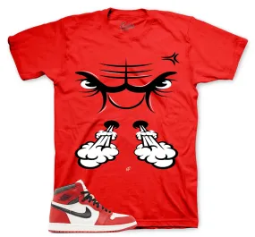 Retro 1 Lost And Found Shirt - Raging Face - Red