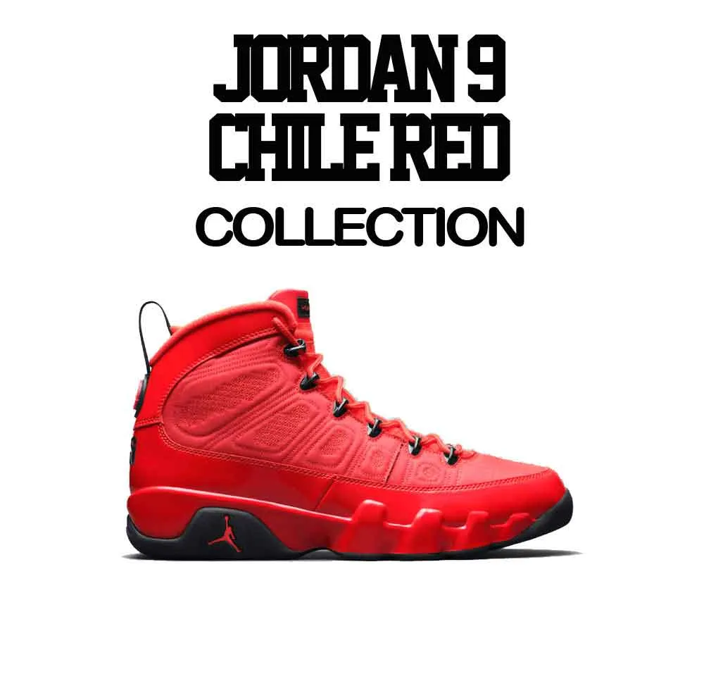 Retro 9 Chile Red Shirt - Love Kicks - Black