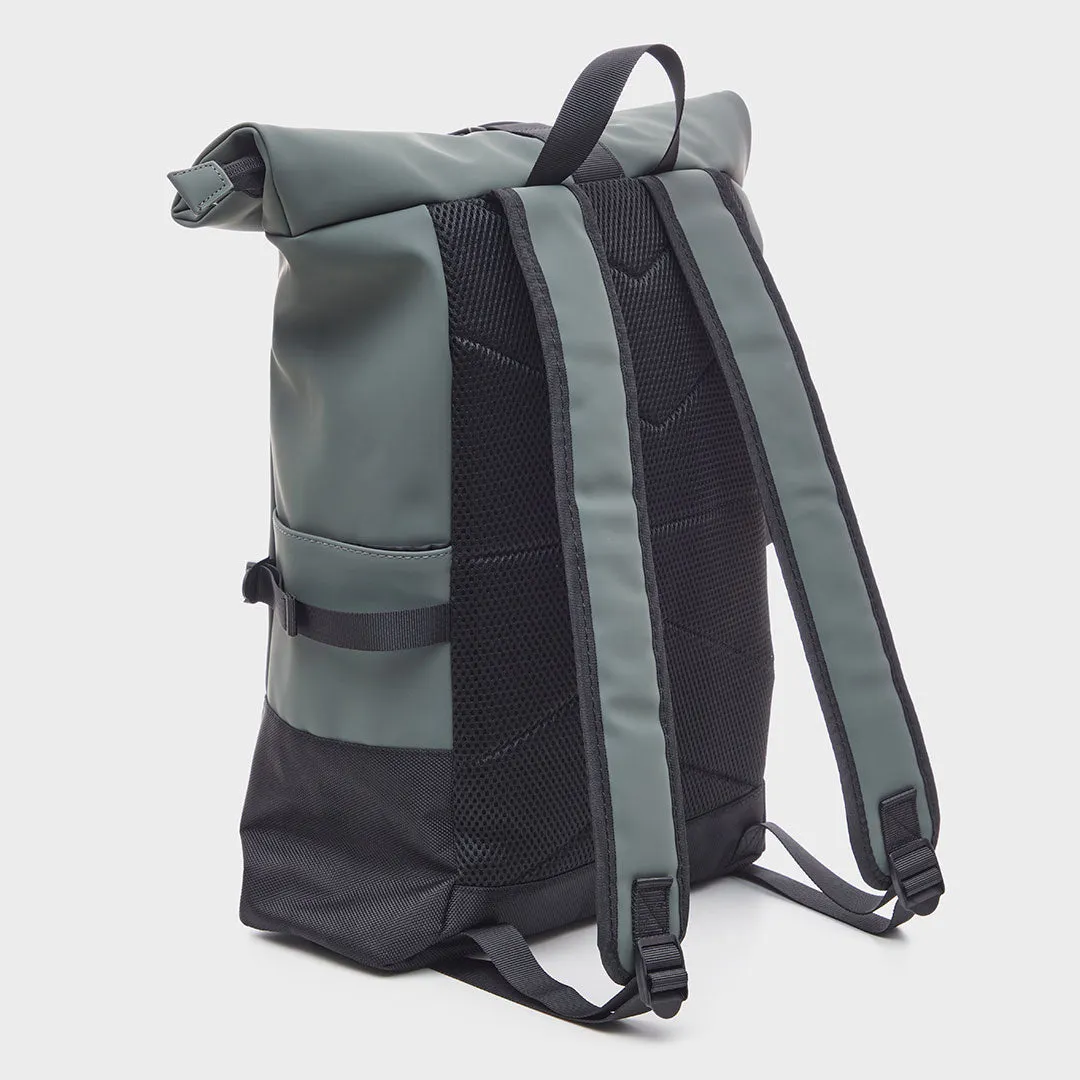 Rubberised Roll Top Backpack