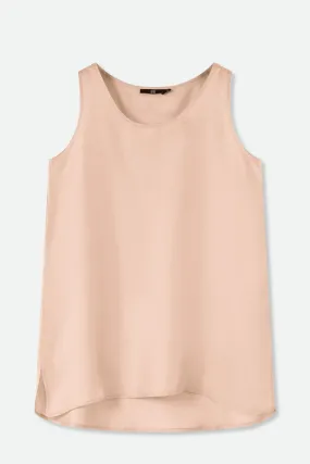 SABINA SILK TWILL TANK TOP IN ROSE BEIGE