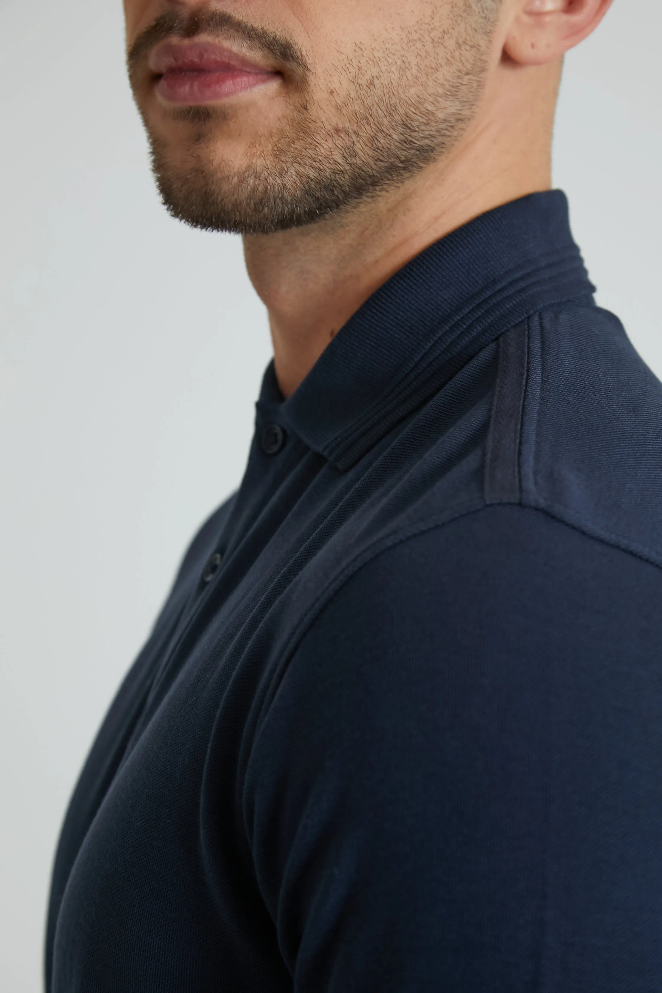 Scout honeycomb pique polo in Navy